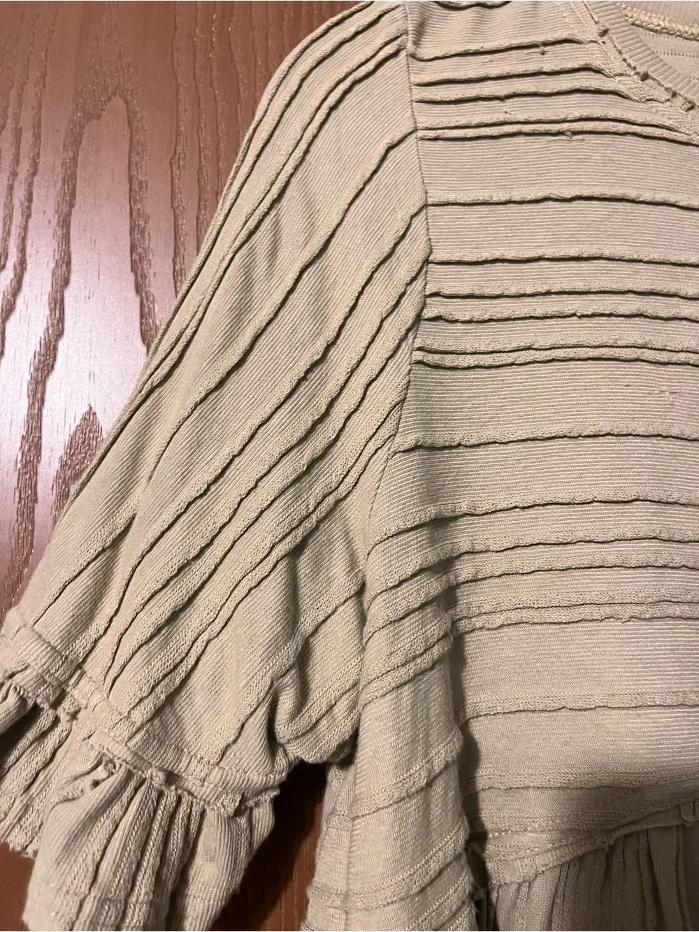 Free People Cream Textured Tiered Babydoll top